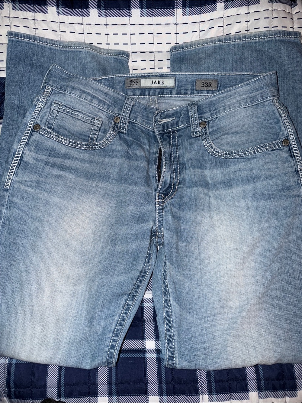 BKE Jake Men's Light Blue Washed Jeans